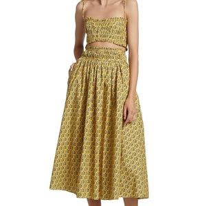 RHODE Pooja Cotton-Poplin Midi Skirt XS (BNWT)